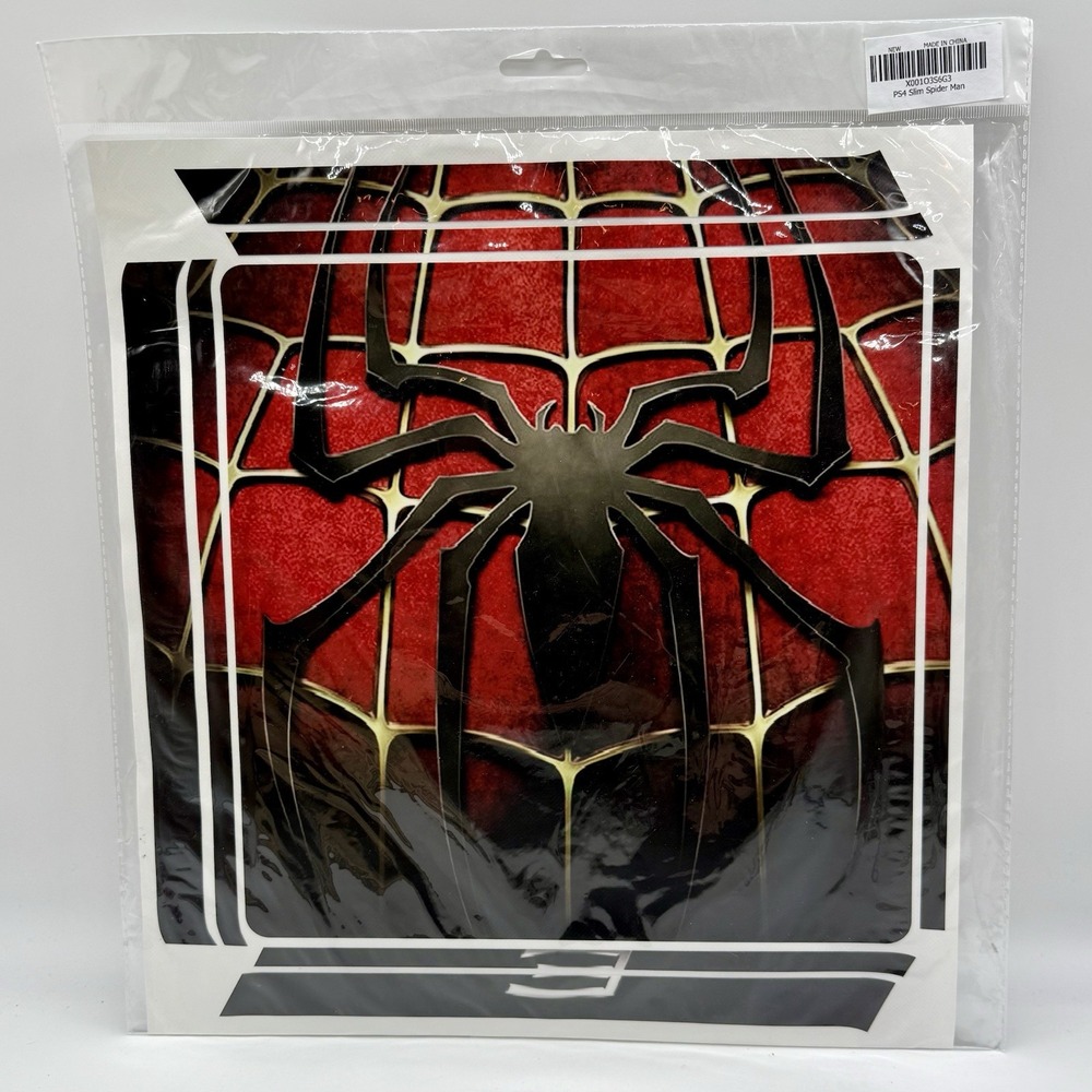 Spider Man PS4 Slim Cover Skins‎ & 2 Decals for PS4 Controllers